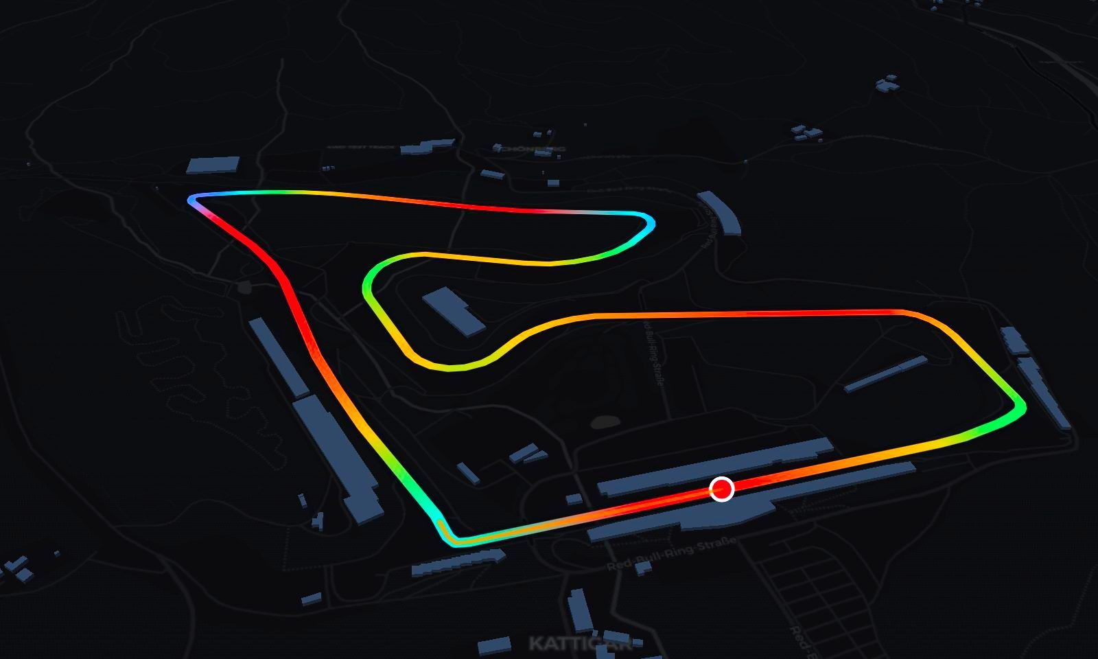 Austria circuit in 3D, painted by speed