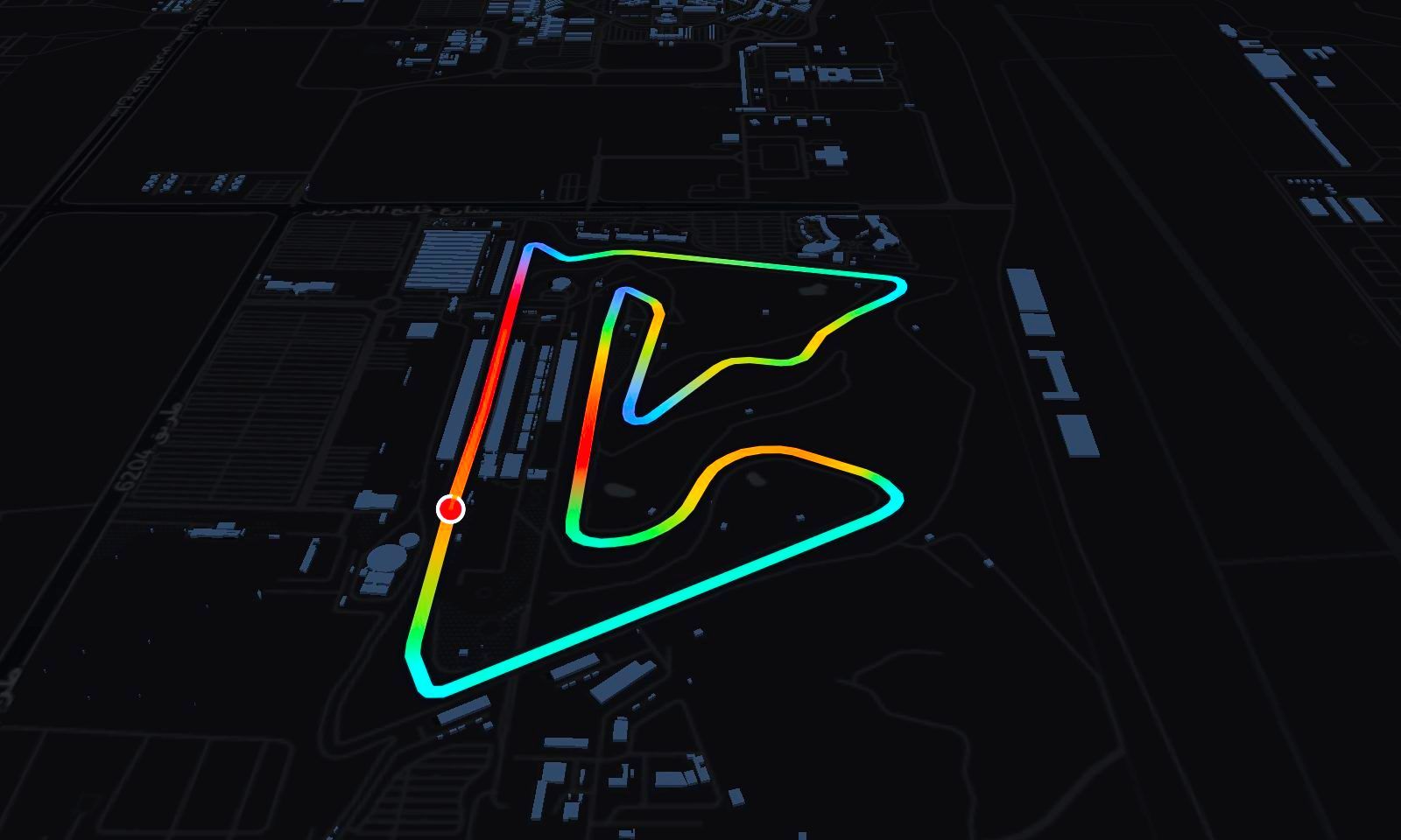 Bahrain circuit in 3D, painted by speed