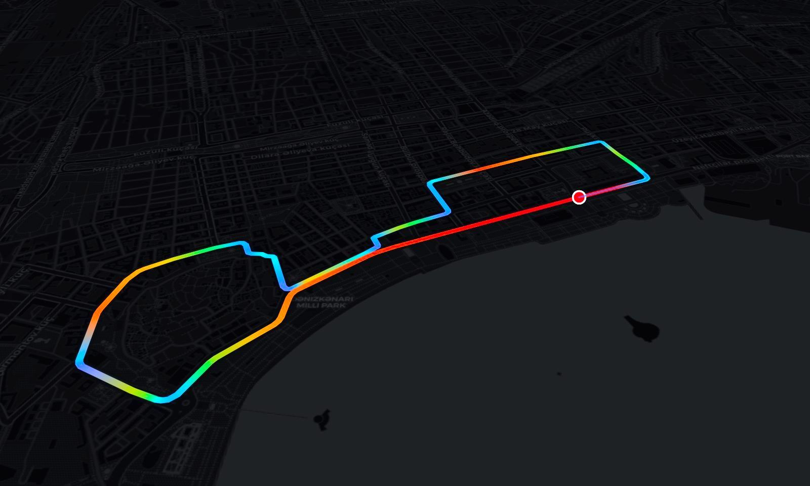 Baku circuit in 3D, painted by speed