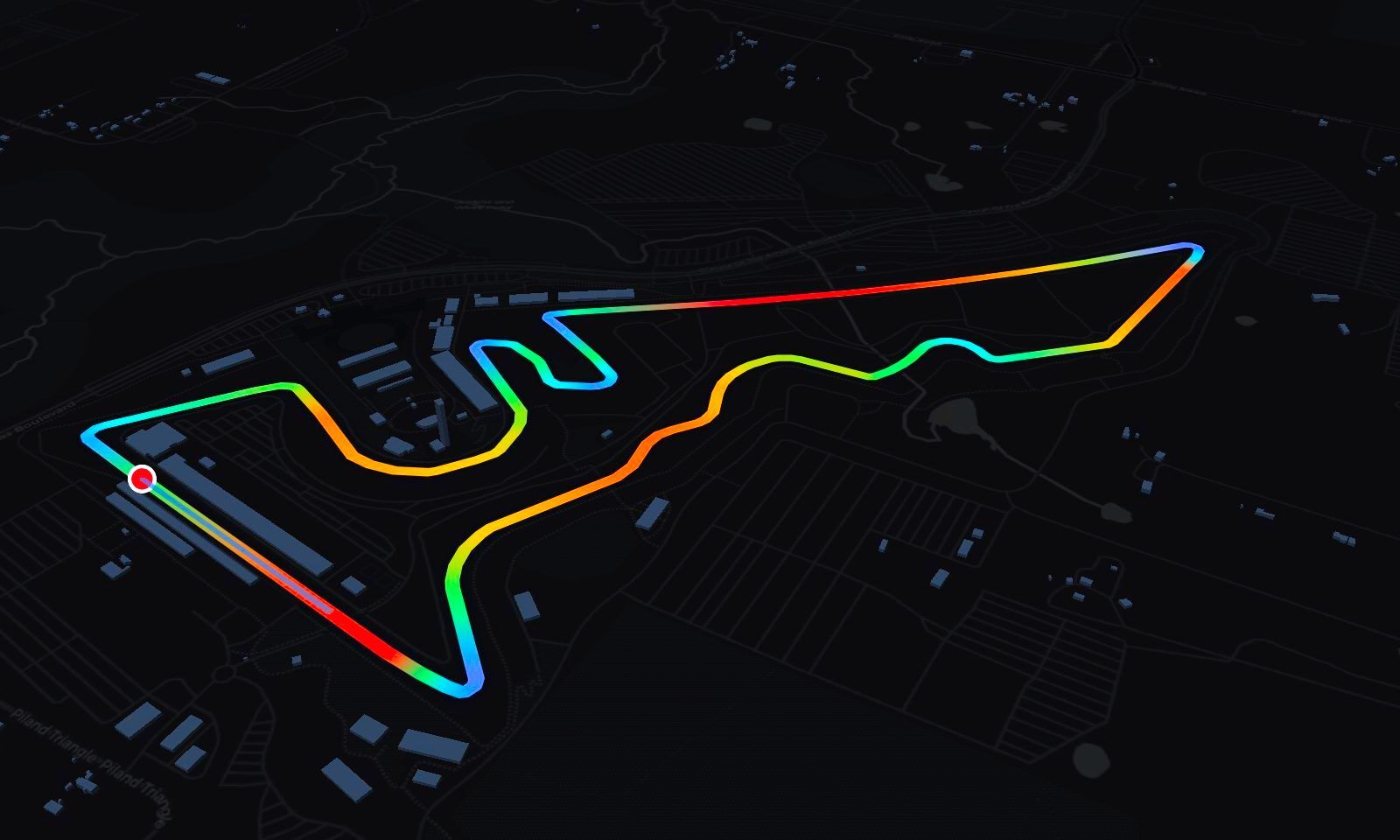 Circuit of the Americas circuit in 3D, painted by speed