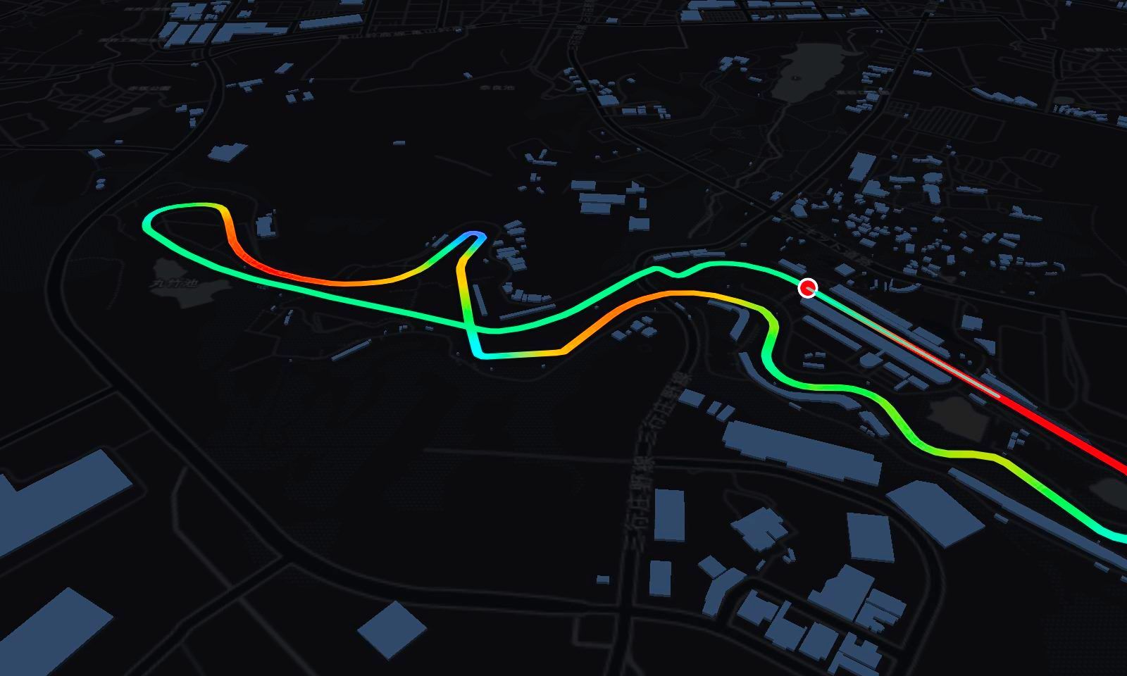 Suzuka circuit in 3D, painted by speed