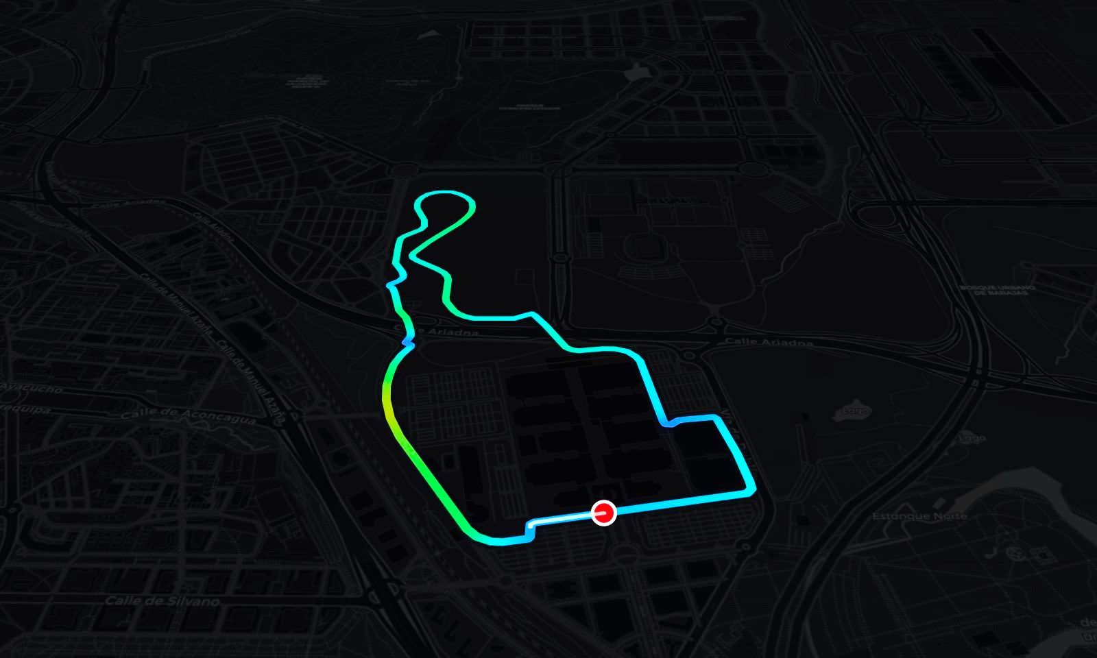 Madrid circuit in 3D, painted by speed