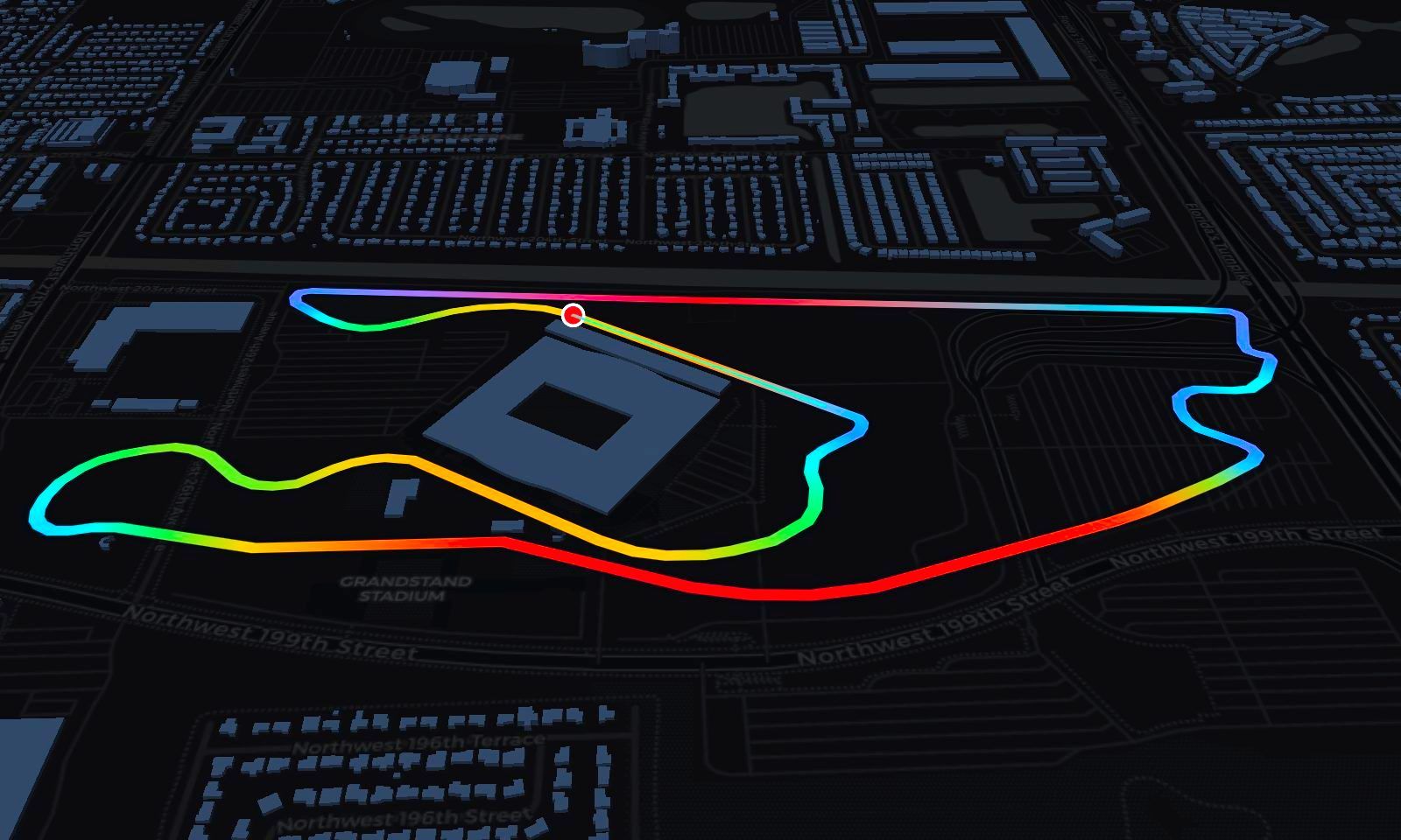 Miami circuit in 3D, painted by speed