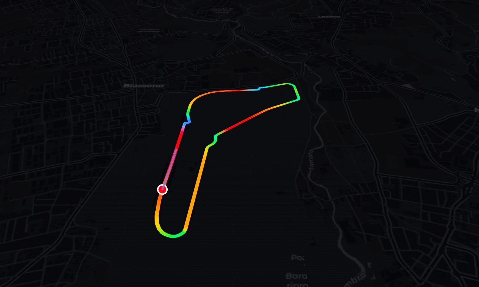 Monza circuit in 3D, painted by speed