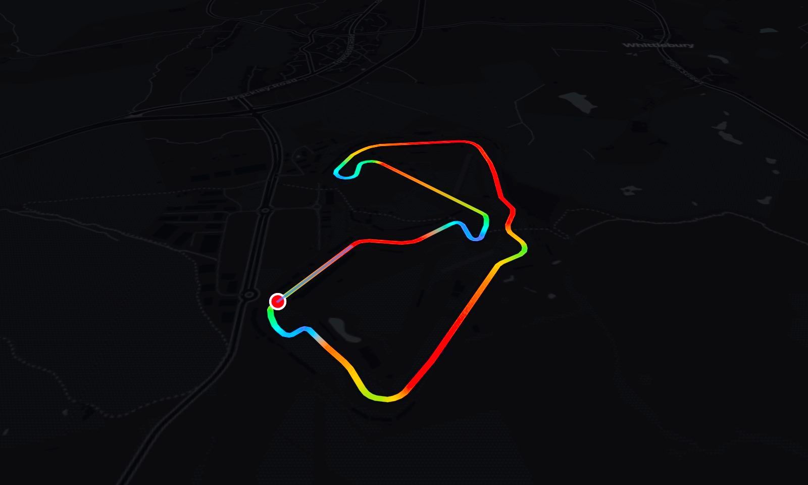 Silverstone circuit in 3D, painted by speed