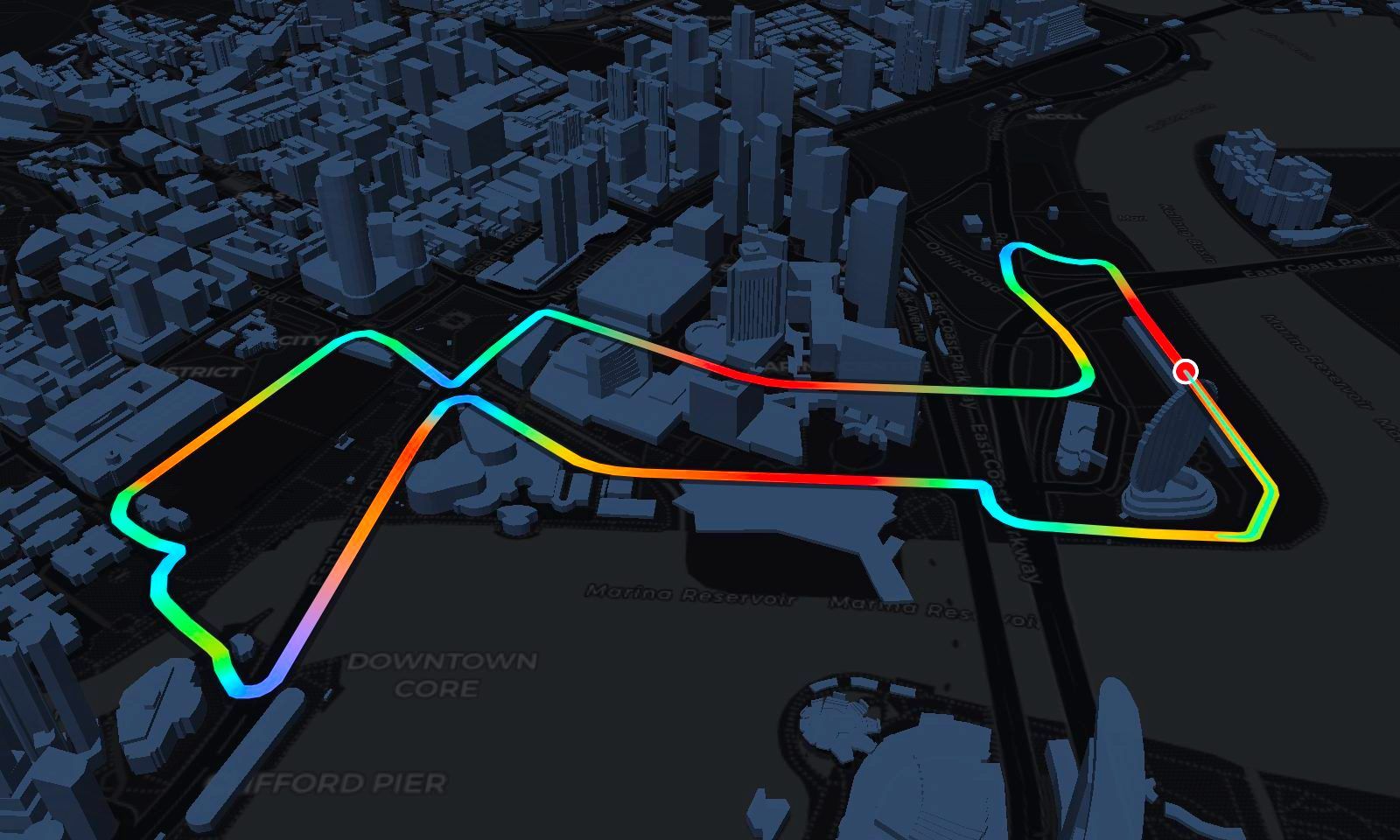 Singapore circuit in 3D, painted by speed