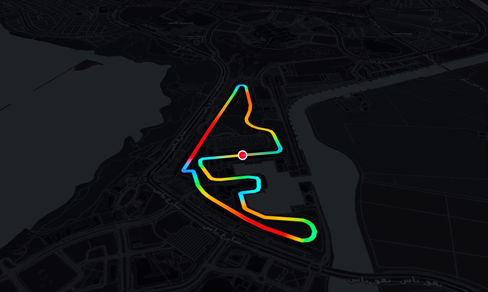 Yas Marina circuit in 3D, painted by speed
