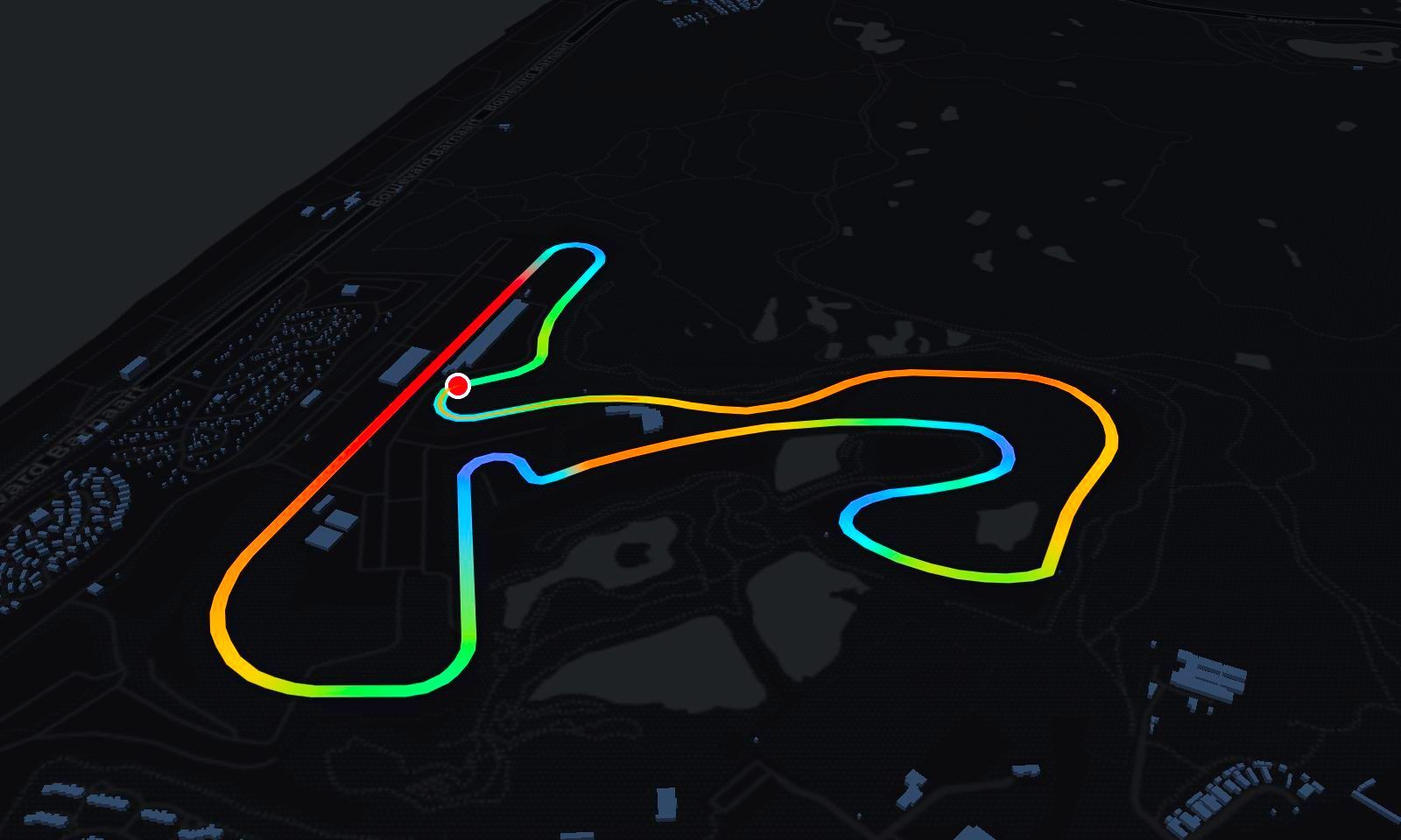 Zandvoort circuit in 3D, painted by speed